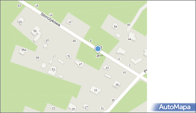 Olsztyn, Storczykowa, 45, mapa Olsztyna