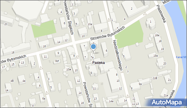 Opole, Strzelców Bytomskich, 5OF, mapa Opola