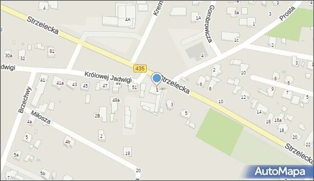 Opole, Strzelecka, 1, mapa Opola