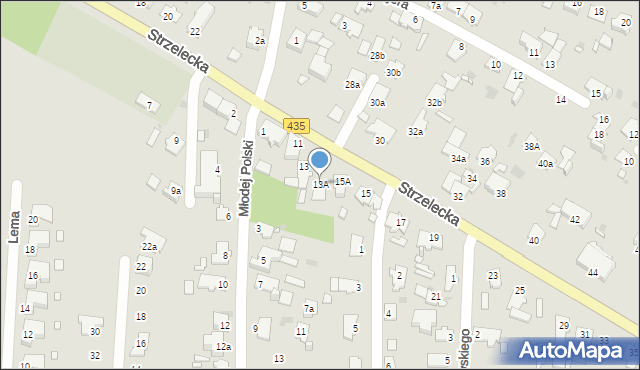 Opole, Strzelecka, 13A, mapa Opola