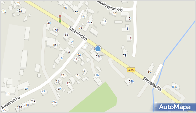 Opole, Strzelecka, 53a, mapa Opola