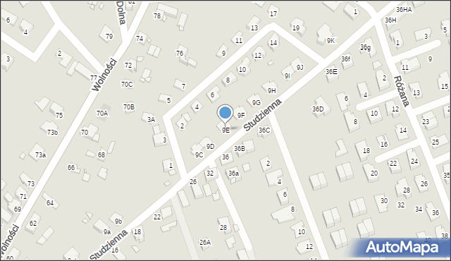 Opole, Studzienna, 9E, mapa Opola