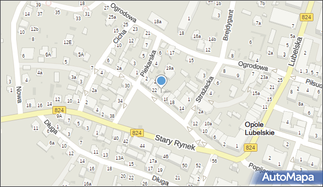 Opole Lubelskie, Stary Rynek, 20, mapa Opole Lubelskie