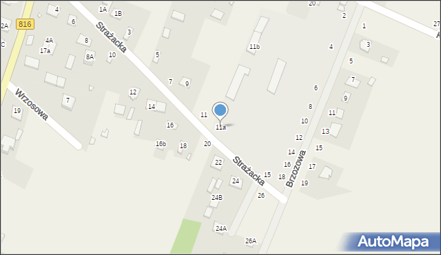 Orchówek, Strażacka, 11a, mapa Orchówek