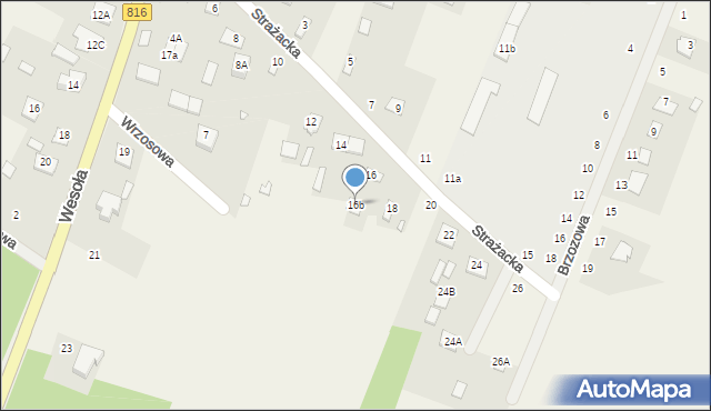 Orchówek, Strażacka, 16b, mapa Orchówek