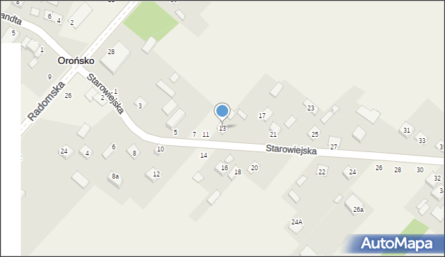 Orońsko, Starowiejska, 13, mapa Orońsko