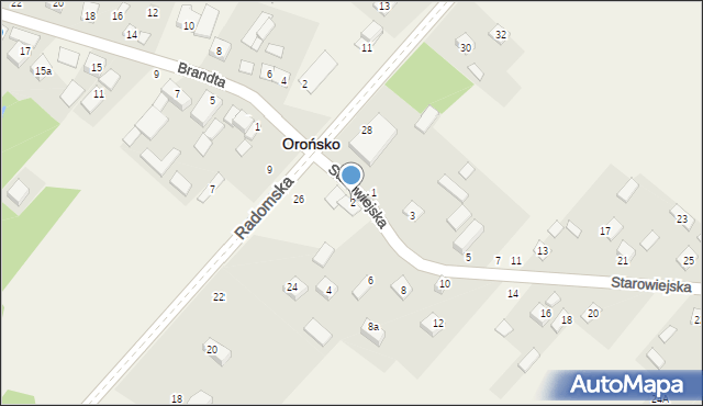 Orońsko, Starowiejska, 2, mapa Orońsko
