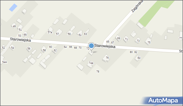 Orońsko, Starowiejska, 74, mapa Orońsko
