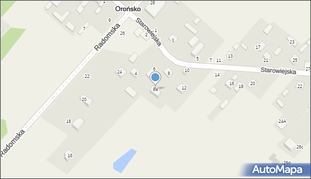 Orońsko, Starowiejska, 8a, mapa Orońsko