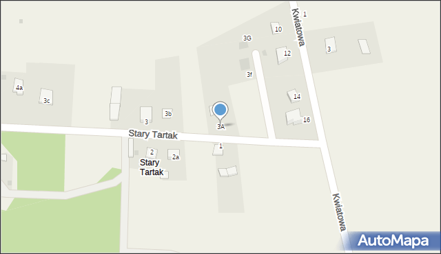 Osie, Stary Tartak, 3A, mapa Osie