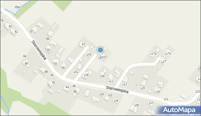 Osiek, Starowiejska, 107, mapa Osiek