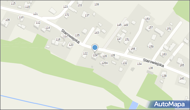 Osiek, Starowiejska, 124, mapa Osiek