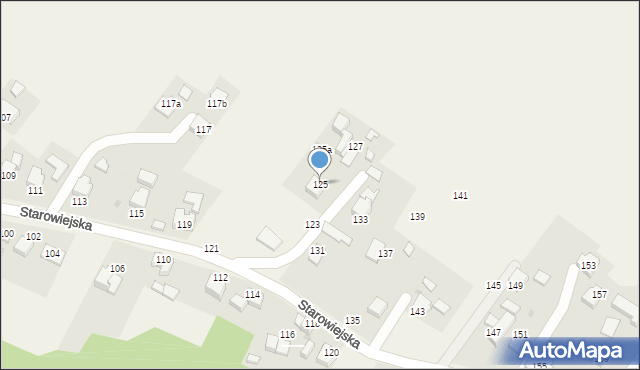 Osiek, Starowiejska, 125, mapa Osiek