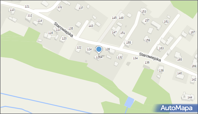 Osiek, Starowiejska, 126A, mapa Osiek
