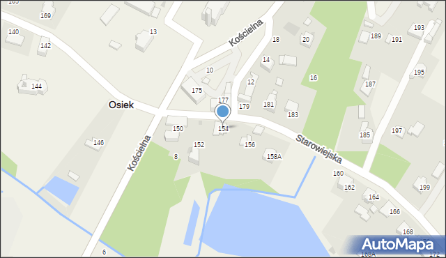 Osiek, Starowiejska, 154, mapa Osiek