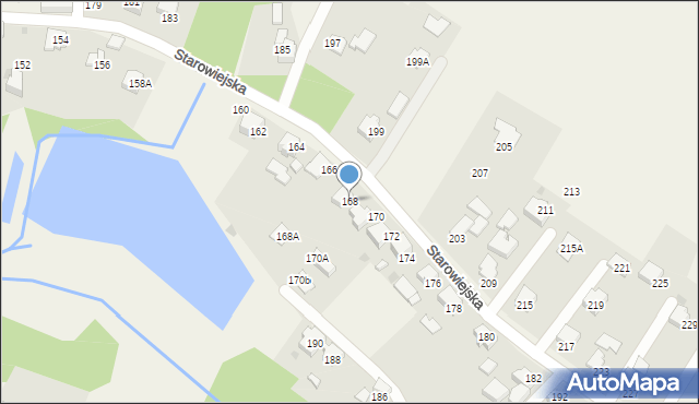 Osiek, Starowiejska, 168, mapa Osiek