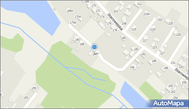 Osiek, Starowiejska, 186, mapa Osiek