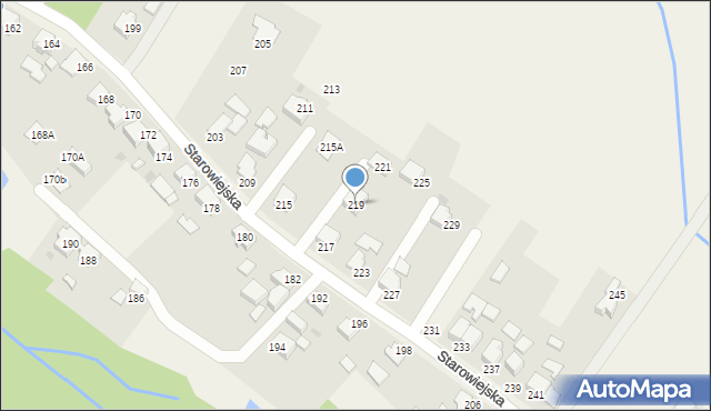 Osiek, Starowiejska, 219, mapa Osiek