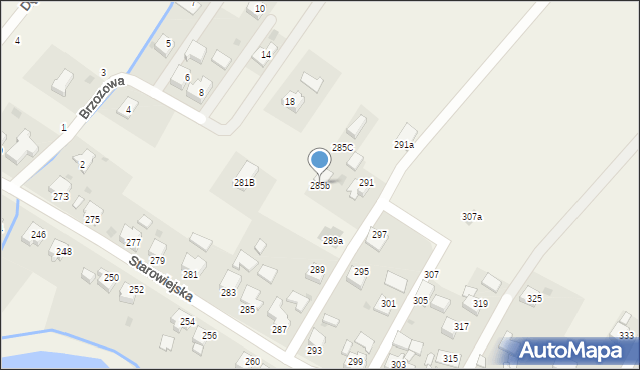 Osiek, Starowiejska, 285b, mapa Osiek