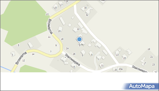 Osiek, Starowiejska, 3, mapa Osiek