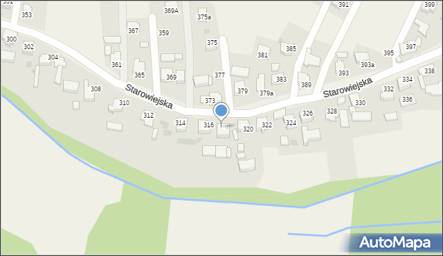 Osiek, Starowiejska, 318, mapa Osiek