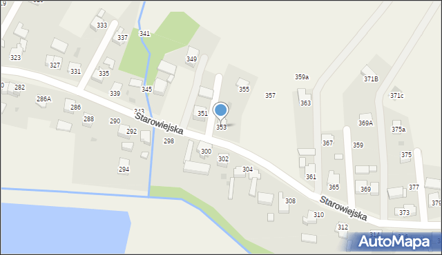 Osiek, Starowiejska, 353, mapa Osiek
