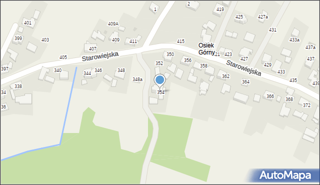 Osiek, Starowiejska, 354, mapa Osiek