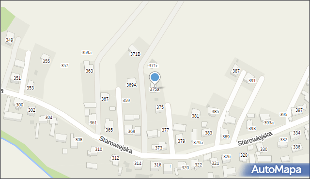 Osiek, Starowiejska, 375a, mapa Osiek
