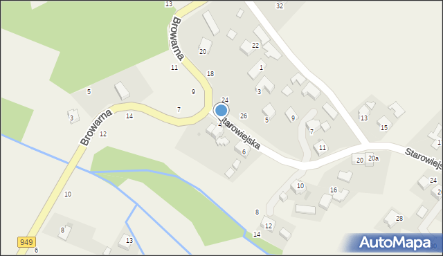 Osiek, Starowiejska, 4, mapa Osiek
