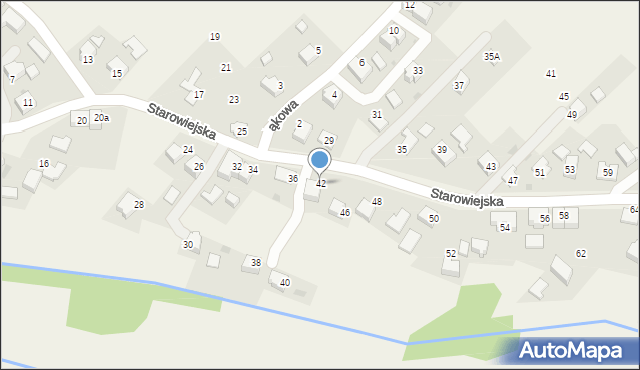 Osiek, Starowiejska, 42, mapa Osiek
