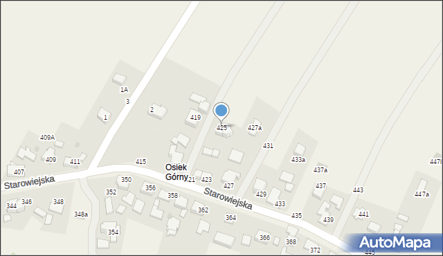 Osiek, Starowiejska, 425, mapa Osiek