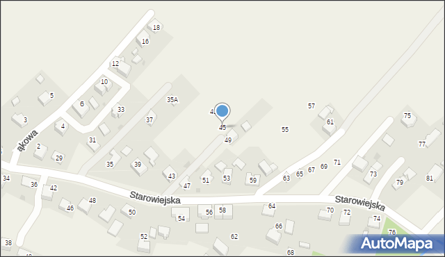 Osiek, Starowiejska, 45, mapa Osiek