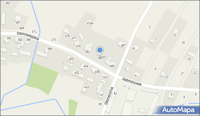 Osiek, Starowiejska, 483, mapa Osiek
