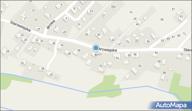 Osiek, Starowiejska, 50, mapa Osiek