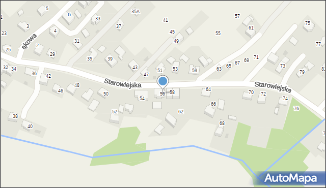 Osiek, Starowiejska, 56, mapa Osiek