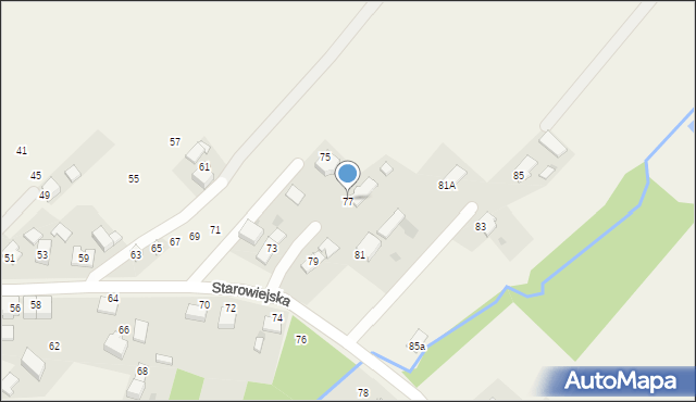 Osiek, Starowiejska, 77, mapa Osiek