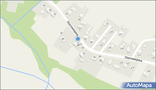 Osiek, Starowiejska, 88, mapa Osiek