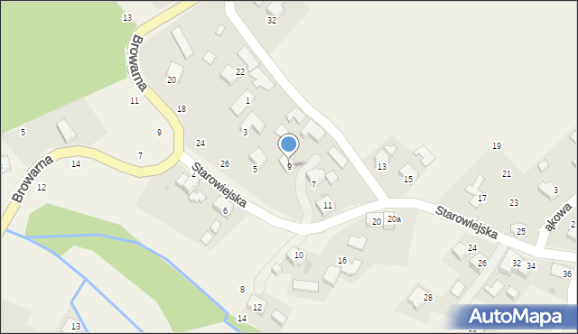 Osiek, Starowiejska, 9, mapa Osiek