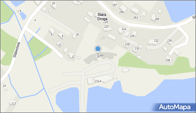 Osiek, Stawowa, 14, mapa Osiek
