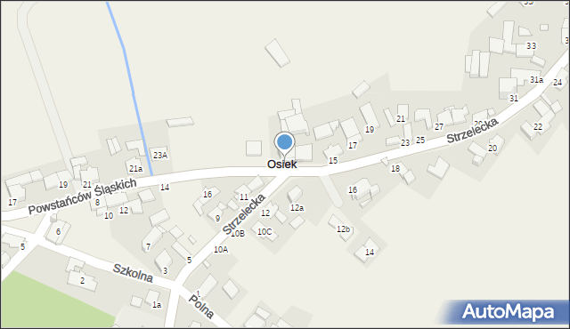 Osiek, Strzelecka, 13, mapa Osiek
