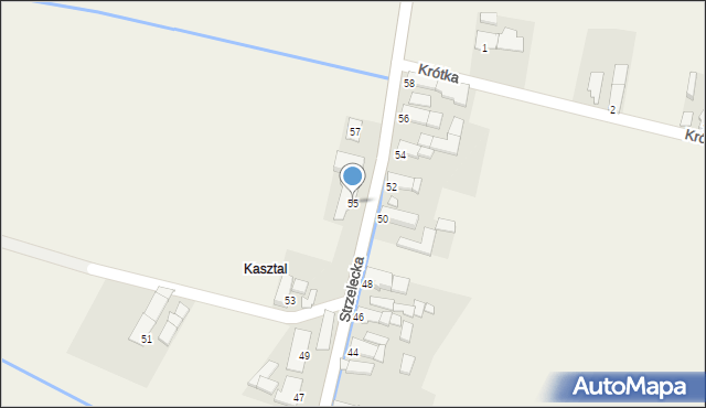 Osiek, Strzelecka, 55, mapa Osiek