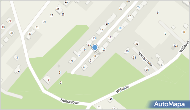 Osiek nad Wisłą, Storczykowa, 8, mapa Osiek nad Wisłą