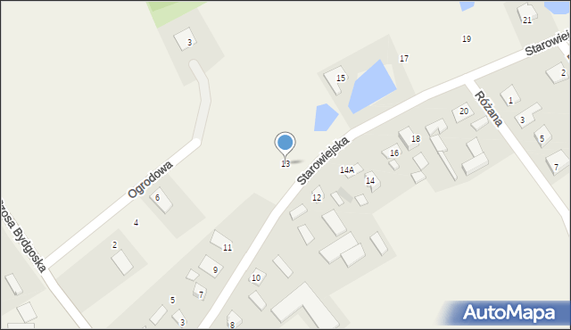 Osówiec, Starowiejska, 13, mapa Osówiec