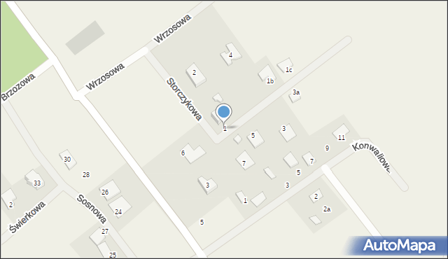 Osówiec, Storczykowa, 1, mapa Osówiec