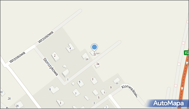 Osówiec, Storczykowa, 1c, mapa Osówiec