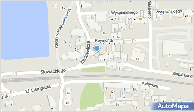 Ostróda, Stapińskiego Jana, 1, mapa Ostróda