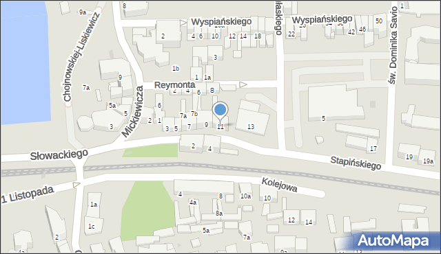 Ostróda, Stapińskiego Jana, 11, mapa Ostróda