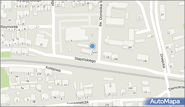 Ostróda, Stapińskiego Jana, 17, mapa Ostróda