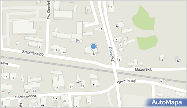 Ostróda, Stapińskiego Jana, 19c, mapa Ostróda