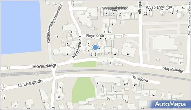 Ostróda, Stapińskiego Jana, 5, mapa Ostróda